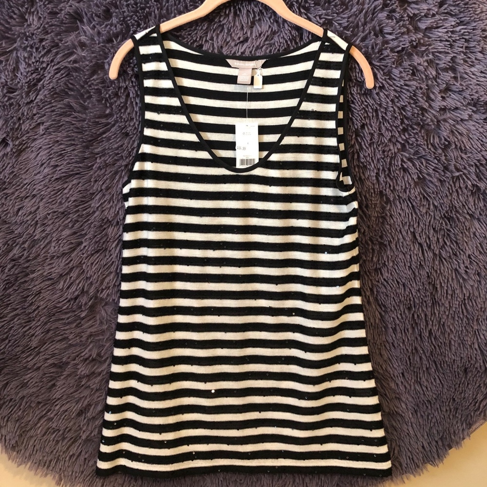Striped Sequin Sweater Tank